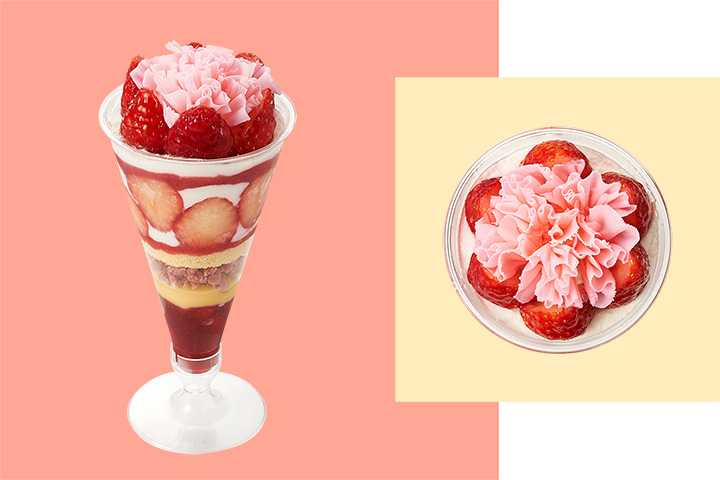 いちごづくしのパフェ