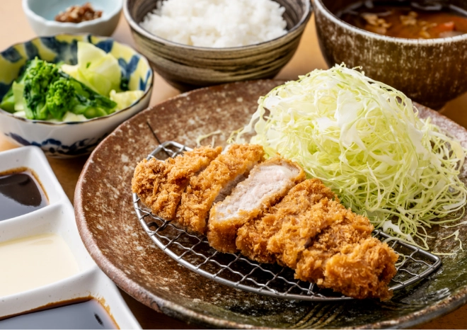 黒豚ロースかつ御膳　春野菜の浅漬け付